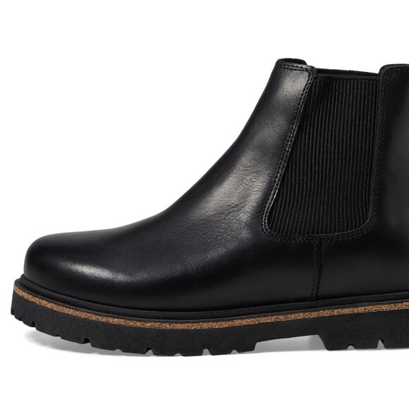 NEW Birkenstock Highwood Deep Blue Black Leather Slip ON Boots 44 R Mens 11